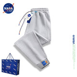 NASA LIKE官方潮牌裤子男春夏季宽松休闲裤加绒百搭纯色男士运动大码卫长裤 NASA联名-灰色 2XL（建议150-170斤）