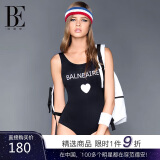 范德安（BALNEAIRE）【吉克隽逸同款】小红心系列防晒连体泳衣女显瘦U型美背 黑色 L