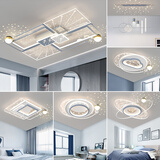 菲奇普 简约客厅灯后现代轻奢时尚北欧卧室书房灯LED全屋灯具套餐组合 蓝色套餐：四室两厅（包安装） 三色光