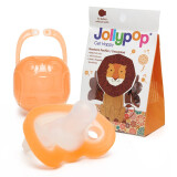 Jollypop 美国进口悠乐宝产院用一体全硅胶婴儿安睡型安抚奶嘴0-6-18个月 0+桔色 ，0-12月新生儿，24个月内亦适用