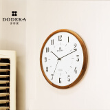 DODEKA多帝家日式实木挂钟客厅卧室简约时尚钟表北欧原木圆形扫秒时钟 原木色DOA-20003