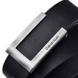 cekvin kain【内穿不露尾】皮带男士真皮牛皮平滑板扣头裤腰带休闲父亲节礼盒 CK02黑色