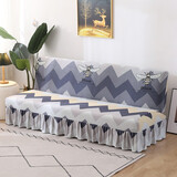 月灵珑无扶手沙发床套罩 全包通用简易折叠沙发套床裙式裙摆沙发罩1.8米 裙摆款-甜蜜 加大号：适用长度190至225长度