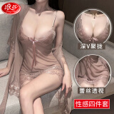 浪莎 情趣内衣女 性感诱惑睡裙蕾丝吊带网纱睡袍大码透视夫妻刺激薄款纯欲火辣激情睡衣