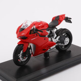 美驰图1:18 摩托车 模型 机车川崎h2r模型 玩具 仿真 跑车男生礼物 杜卡迪1199 红色