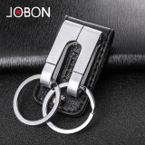 JOBON中邦穿皮带皮质钥匙扣汽车男士腰带高档腰挂钥匙链圈环锁匙扣送礼 zb050-亮铬