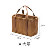 萦娪菜篮子手提藤编 野餐篮 买菜篮子仿藤编草编织篮购物买菜篓洗澡水 大号