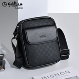 金利来（Goldlion）男士单肩包新款多功能大容量轻便通勤小背包男时尚休闲男式斜挎包 黑色