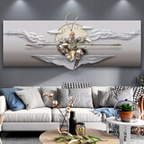 映森（YINGSEN）斗战胜佛立体浮雕画客厅装饰画齐天大圣孙悟空挂画沙发背景墙壁画 齐天大圣75*180cm