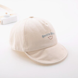 李晨曦（Lichenxi）婴儿帽子春秋薄款软檐鸭舌帽韩版纯棉可爱外出幼儿男童女孩棒球帽 米色 酷笑脸bonifababy鸭舌帽 头围43-49cm  参考5-24个月