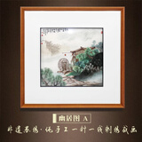 贵妃笑 纯手工苏绣刺绣画 中式客厅餐厅装饰画玄关走廊过道卧室茶室挂画 幽居图 A款