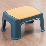 好尔凳子家用小板登卧室换鞋凳防滑塑料凳子脚踏矮凳中号墨黄色1个