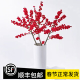购优汇北美冬青鲜切枝鲜花束红果水培水养绿植植物室内春节年宵花卉真花 北美冬青(50cm)3支 不含花瓶