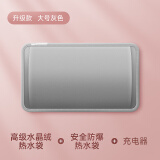 鑫郝加大电热水袋暖手宝暖宝宝暖水袋暖脚暖床神器 智能安全防爆 大号双插手款热水袋（灰色）