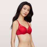 安莉芳玫瑰舒挺杯小胸聚拢显大内衣无钢圈文胸 红色RED 75B