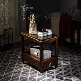 好战友（haozhanyou） 好战友新中式边柜小茶几实木边桌客厅轻奢角柜家用现代简约边柜 黑胡桃木色（长方形款）