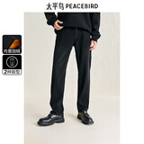 太平鸟男装牛仔裤冬季雪尼尔复绒保暖休闲复古牛仔裤潮 黑色 第二批 31