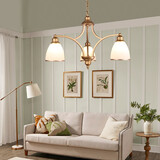 格蕴美式吊灯客厅灯现代简约大气卧室餐厅灯北欧铁艺欧式家用灯饰灯具 3头朝下 (土豪金)*全光谱护眼