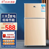 扬佳（YZJM）冰箱双门小型冷冻冷藏迷你家用冰箱双开门宿舍租房静音节能 BCD-85H135-85L金色高109厘米标准款