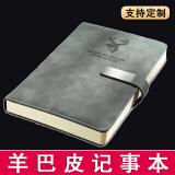 福兴旺 本子笔记本定制logo封面a5商务记事本随身考研日记本子办公会议记录本工作手帐本高颜值加厚款 A5浅灰带扣【鹿头款】