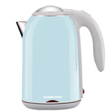 Grelide/格来德 D1701K红双层防烫304不锈钢电热水壶烧水壶保温 天蓝色