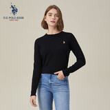 U.S. POLO ASSN.保罗针织衫秋冬季长袖T恤保暖羊毛衫打底衫时尚百搭 黑色003【圆领】 M