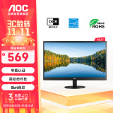 AOC显示器 18.5英寸LED背光节能窄边框液晶电脑显示器（黑色） E970SWN5 