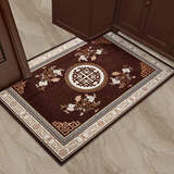 大喜来（DAXILAI） 新中式地垫入户门垫可裁剪玄关垫防滑耐磨吸水脚垫家用可水洗 新中式咖 90*140cm   默认长方形