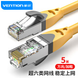威迅（VENTION）超六类网线 Cat6a类工程级万兆双屏蔽网线 家装电脑宽带高速网络跳线 5米IBHYJ