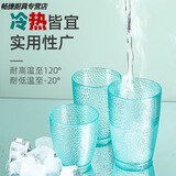 新术 亚克力水杯防摔透明饮料杯塑料家用喝水杯子耐高温彩色茶杯 小号230毫升混色五个装
