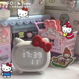 正港（ZGO）hello kitty 智能闹钟学生专用儿童闹钟女孩初高中电子闹钟桌面定时小时钟蓝牙音箱 凯蒂猫-白色【温度显示】
