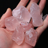唯誠天然粉水晶原石莫桑粉晶矿石标本毛料大颗粒原石碎石鱼缸装饰石头能量石 2-5厘米100g