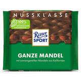 RITTER SPORT正品促销 德国进口RitterSport夹心牛奶排块运动黑巧克力100g 26.1月到期扁桃仁牛奶巧克力100g