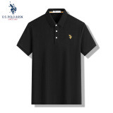 U.S. POLO ASSN.polo衫男短袖夏季商务休闲翻领男装上衣t恤 经典黑 XL