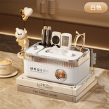 海佳达多功能纸巾盒茶几轻奢抽纸盒子客厅高颜值桌面高级感遥控器收纳盒 轻奢白色 带牙签筒 带弹簧