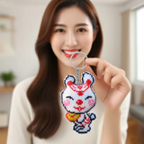 老街缘生肖平安福2025新款自己绣手工珠绣十字绣汽车挂件自绣出入平安符 兔钥匙扣(需要自己绣)满珠子