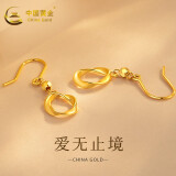 中国黄金（CHINA GOLD） 黄金耳饰精品5G耳坠莫比乌斯耳环时尚大气生日礼物女情人节礼物 约2.6g