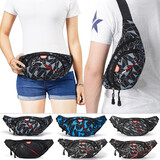 L&M腰包男女户外休闲运动手机跑步骑行斜跨胸包单肩包马拉松单肩潮流 几何黑E1003-密码锁一个