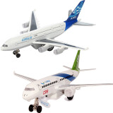 彩珀（CAIPO）儿童玩具合金飞机响声回力合金飞机战斗机民航空中客机模型玩具男 A380飞机+c919飞机