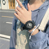 世纪约定手表男雾霾蓝独角兽少女抹茶绿ins风初中学生运动电子表(918) 全黑 (文艺盒+电池)