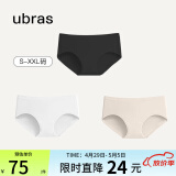 ubras女士内裤女抗菌底裆莫代尔三角裤棉感透气黑+白+瓷肌XXL