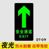 安全通道夜光地贴标识牌指示牌楼层通道紧急出口地面箭头荧光指示贴提示牌消防安全出口疏散指示标志定制 DT-09 14.5x29.5cm