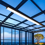 念语户外长条壁灯阳光房专用吸顶灯阳台过道灯防雨走廊灯露台屋檐灯 薄款吸顶壁灯-黑色60CM-36W暖光