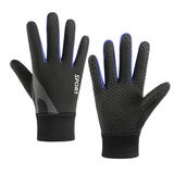 奢思感儿童打篮球专用手套秋冬天跑步运动冬训踢足球保暖中大童滑雪内胆 蓝色 L 1双 适合7到13岁，56到80斤