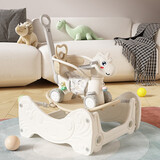 星帕摇摇马婴儿玩具摇摇车宝宝蹦蹦车儿童周岁溜溜防摔木马三合一弹簧 天马豪华摩卡【摇摇车+故事机】