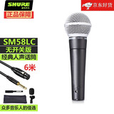 SHURE 舒尔人声话筒舞台演出唱歌直播K歌录音麦克风 SM58+6米线卡农母到6.5大二芯
