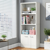 雅美乐简易书架落地置物架 自由组合客厅书房小柜子带门书柜储物柜