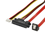 尘土 电脑电源线PH2.0 小4PIN+SATA转接一体硬盘光驱数据供电线7+15P SATA硬盘线 硬盘光驱电源数据线 SATA22P转7P【弯头】+XH2.54 30CM