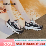 斯凯奇（Skechers）复古老爹鞋厚底增高休闲运动女鞋13143黑色/灰色35