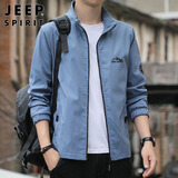 JEEP SPIRIT吉普外套男潮流春秋季夹克男士立领修身衣服 蓝色 3XL 